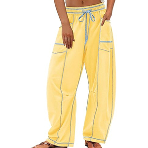 Women Wide Leg Cargo Pants High Waist Sweatpants Loose Fit <b>Drawstring</b> Joggers Streetwear Casual Baggy <b>Trousers</b> - Product Image 6