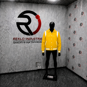 Veste universitaire en satin jaune personnalisée avec panneaux d'épaule blancs, veste de baseball de qualité supérieure pour hommes et femmes, style classique universitaire - Product Image 3
