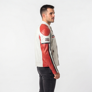 Veste en cuir premium pour homme, veste de motard classique, veste en cuir véritable, coupe ajustée, veste d'extérieur pour homme - Product Image 5
