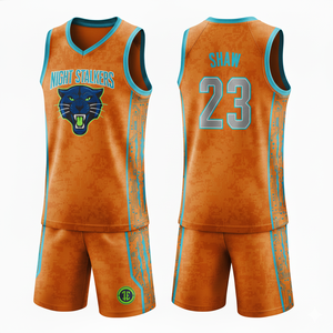 Conjunto de Uniforme de Baloncesto Sublimado Personalizado para Adultos Unisex, Jersey y Pantalones Cortos de Poliéster Transpirable, Secado Rápido, Diseño Reversible para Equipos - Product Image 1