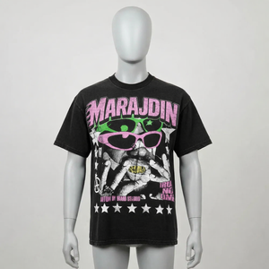 เสื้อยืดโอเวอร์ไซส์ลายกราฟิกสไตล์วินเทจ ผ้าฝ้าย 100% เนื้อหนา สตรีทแวร์ พิมพ์ลายด้วยเทคนิค DTG และสกรีนพิมพ์  แบบยูนิเซ็กซ์ รับผลิตแบบ OEM ODM - Product Image 4