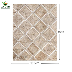 Alfombra de yute para habitación de invitados – Tapete ligero y transpirable hecho de fibras de yute 100% naturales. Alfombras personalizadas de la India. - Product Image 2