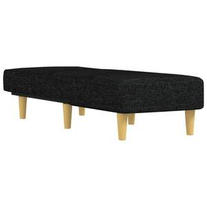 Chaise longue en polyester noir taille unique avec plateau en contreplaqué, élégante et confortable pour la détente - Product Image 3