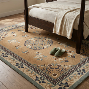 Tapis classique en laine noué à la main MIRZAPUR ART PALACE, très demandé, motif floral oriental traditionnel, à poils plats, moyen - Product Image 4