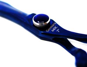 Ciseaux de coiffure professionnels légers en acier inoxydable 440C de 7 pouces avec manche bleu dragon pour la coupe et l'éclaircissement des cheveux - Product Image 4