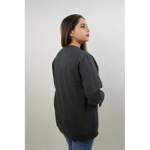 <b>Women</b> <b>Black</b> Sweatshirt Cotton <b>Fleece</b> Pullover Soft Touch Cozy Casual Daily Wear Autumn Winter Use Top - Product Image 5