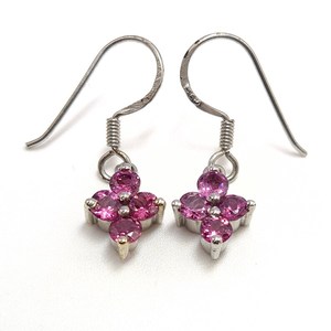 Pendientes de Plata con Turmalina Rosa Natural y Granate Rosa, Pendientes Colgantes Delicados, Regalo para Ella - Product Image 3