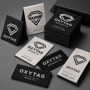 Étiquettes tissées rectangulaires Oxytag pour vêtements, lavables, découpées au laser, design cousu, qualité supérieure, marque sportive, prix abordable 2026 - Product Image 1