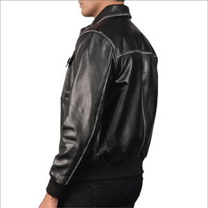 Chaqueta Bomber de Cuero Estilo Clásico y Cómodo para Hombre, Ropa Exterior de Motero de Calidad Premium, Suministros para Pedidos al por Mayor con Logotipo Personalizado - Product Image 3