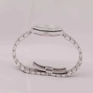 Elegante Reloj de Pulsera para Mujer con Diamantes, Correa de Acero Inoxidable, Esfera Morada, Movimiento Analógico de Cuarzo, Caja Redonda, Cierre Desplegable, Atemporal - Product Image 2
