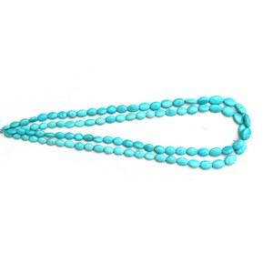 Perles ovales lisses en turquoise Rare Sleeping Beauty Arizona 5x8-8x11mm, pierres précieuses naturelles en vrac pour la fabrication de bijoux - Product Image 4