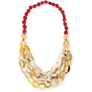 Genuine Buffalo Horn Pendant Necklace Eco-Friendly Top Quality Natural Buffalo Ox Horn Necklaces for Women <b>Honey</b> Color Chain - Product Image 1