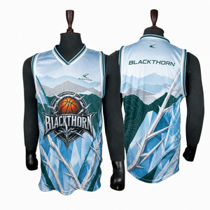 Camiseta de Baloncesto Personalizada OEM para Hombre, sin Mangas, Cuello en V, Sublimada, Forro de Malla de Poliéster, Ajuste Atlético, Ropa Deportiva de Equipo - Product Image 5