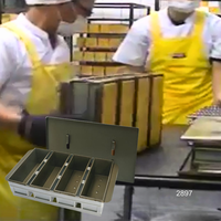 ATLAS STAR Moule à pain antiadhésif en alliage d'aluminium 900g à 4 sangles avec couvercle, ustensile de cuisson professionnel pour usine de boulangerie centrale