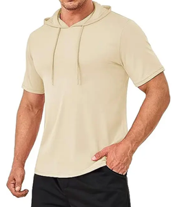 เสื้อฮู้ดแขนสั้นผ้าฝ้าย 100% น้ำหนักเบา สไตล์เรียบง่าย สำหรับผู้ชาย ขายส่งขายดีที่สุด รับผลิตตามแบบ - Product Image 1