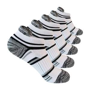 Calcetines Deportivos Clásicos Blancos con Rayas Negras, Calcetines de Alto Rendimiento para Correr, con Talón Acolchado, para Entrenamiento en el Gimnasio - Product Image 1