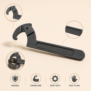 Adjustable Hook Wrench C Type <b>Spanner</b> Industrial Bearing Collar Lock Nut Maintenance Mechanical Hand <b>Tool</b> for Professional Use - Product Image 3
