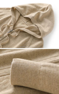 2025 basique à capuche tricoté hommes pull fermeture éclair sweats à capuche 100% laine tricoté Cardigan - Product Image 5