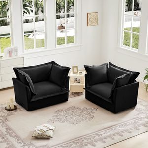 Juego de 2 Sillones Profundos con Funda para Sala de Estar, Sala de Lectura, Dormitorio y Espacios de Trabajo - Product Image 3