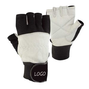 Unisex <b>Half</b> Finger Leather Gym Gloves Adjustable Non <b>Slip</b> Weightlifting Fitness Training Gloves - Product Image 6