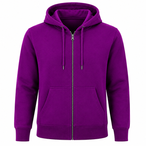 OEM Premium Solid Zipper-Up 100% Cotton Fleece Pocket Breathable Strong <b>Fabric</b> Comfortable Fit Stylish Design Winter Embroidered - Product Image 5