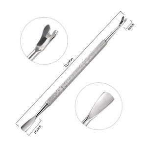 Outil professionnel portable pour le nail art, pousse-cuticules double face en acier inoxydable à lame courbée pour ongles ANAAIF - Product Image 5
