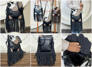Sac à bandoulière en cuir de vachette véritable, style western, avec franges, aspect vintage, pour femmes, style western, nouveauté 2026 - Product Image 3