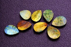 Labradorite Pear Cabochon 20x30 mm Blue <b>Fire</b> High Quality Natural Loose Gemstone Jewelry Making Waxed/Oiled Flat Back - Product Image 4