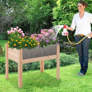 Jardinera Elevada de Madera de 30/47 Pulgadas para Cultivar Verduras y Flores, Construcción Resistente para Jardín - Product Image 4