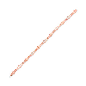 Pulsera de Cadena con Eslabones y Barras Geométricas con Diamantes - Product Image 3