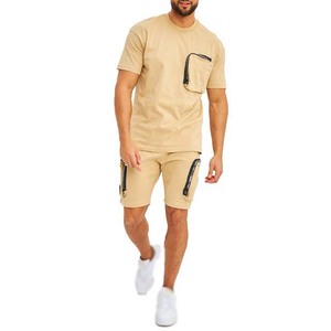 Men's Breathable Casual Summer Sweat Suit <b>Twin</b> <b>Set</b> 2-Piece Short Sleeve T-Shirt and Shorts - Product Image 4