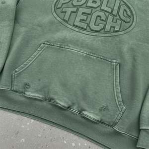 Sweat-shirts à capuche pour hommes, style streetwear, effet délavé, avec logo personnalisé en relief 3D, pour l'hiver, grandes tailles, coupe ample, imperméables - Product Image 3