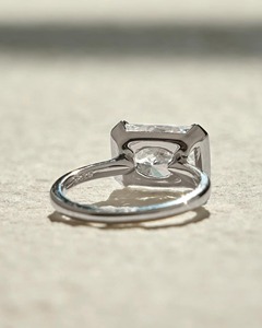 Radiant Diamond <b>Ring</b> 2.10CT Lab Grown Crushed <b>Ice</b> 14k Yellow Gold Solitaire Half Bezel 2MM Bypass Band IGI Certified <b>Ring</b> - Product Image 2