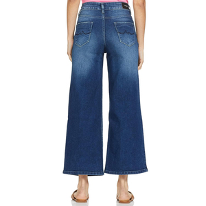 Pantalones Vaqueros de Pierna Ancha Personalizados para Mujer, Diseño Moderno, Vaqueros de Mezclilla con Spandex, Cierre de Cremallera, Cintura Media, de Bangladesh - Product Image 3