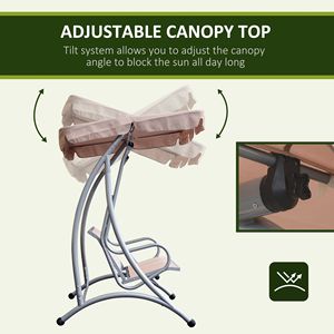 Fauteuil suspendu imperméable avec support et auvent réglable pour patio et jardin - Product Image 4