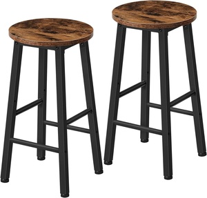 Tabouret de bar de style industriel, siège en bois, structure en métal, pour cuisine, style industriel vintage nordique - Product Image 4