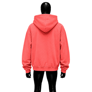 Sudadera con Capucha Oversize Personalizada con Gráfico de Montaña Rosa Coral, Estilo Urbano Unisex para Invierno, Top Casual con Capucha al por Mayor - Product Image 2