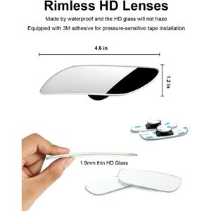 Set di 2 Specchietti Convessi per Angoli Ciechi, Specchietti Laterali per Retrovisori Auto - Product Image 2