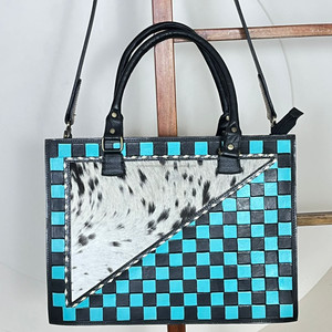 Sac à main multifonctionnel pour femmes tendance, sac à main en cuir à carreaux travaillé à la main, sac fourre-tout à portage dissimulé, sac à main en cuir de vache, sac bandoulière - Product Image 5