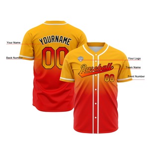Maillot de baseball personnalisé en gros pour équipe, uniforme d'équipe par sublimation, entièrement boutonné, nom et numéro personnalisés, 100 % polyester, séchage rapide - Product Image 4