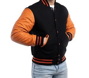Chaqueta de Béisbol Universitaria Premium de Lana y Cuero para Hombre, Estilo Clásico Varsity - Product Image 1