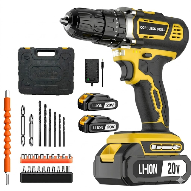 20V OEM Customizable Cordless Hammer Impact Drill Driver Set 30mm 2 0Ah DIY Tool with 3 8 Keyless Chuck Battery Powered