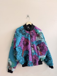 Oversize Bohemian Bomber Jacket Unisex Baggy Style Winter Jacket <b>Zipper</b> Wind Breaker Jacket - Product Image 4