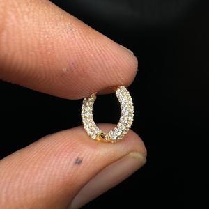 Glamorous Lab Grown Diamond Five Row Hoop In Solid 14K Gold For <b>Helix</b> And Cartilage Jewelry - Product Image 4