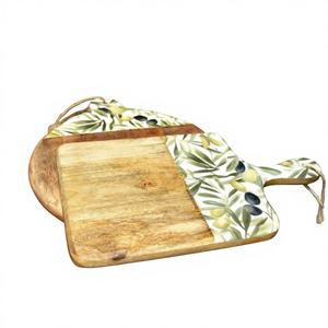 Juego de 2 Bandejas de Madera Grandes, Ecológicas y Duraderas, Forma Rectangular, Decorativas, para Cortar y Servir, Aptas para Lavavajillas - Product Image 1