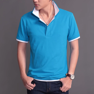 Polo Casual Oversize para Hombre, Diseño Sólido en Material de Poliéster/Algodón - Product Image 2