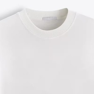 T-shirt pour homme 100% coton, logo personnalisé, design de qualité supérieure, col rond côtelé, coupe oversize, épaules tombantes, streetwear, t-shirt uni pour homme - Product Image 5