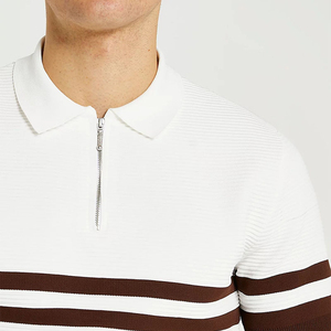 Camisas de Golf de Punto para Hombre, Manga Corta, Cierre de Cremallera, Estilo Casual, Logotipo Bordado Personalizado OEM, Secado Rápido - Product Image 2