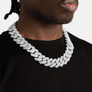 Men's 925 Silver Rhodium 14k Gold Plated <b>Statement</b> <b>Necklace</b> Cuban Chain Hiphop Style Everyday Wear Anniversary Gift - Product Image 4