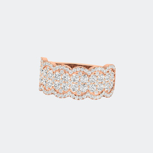 2.00CTW Round Cut Cluster Set Double Row <b>Statement</b> <b>Ring</b> - Product Image 6